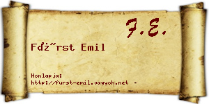 Fürst Emil névjegykártya