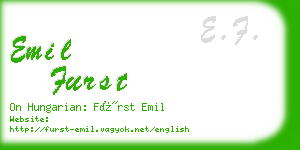 emil furst business card